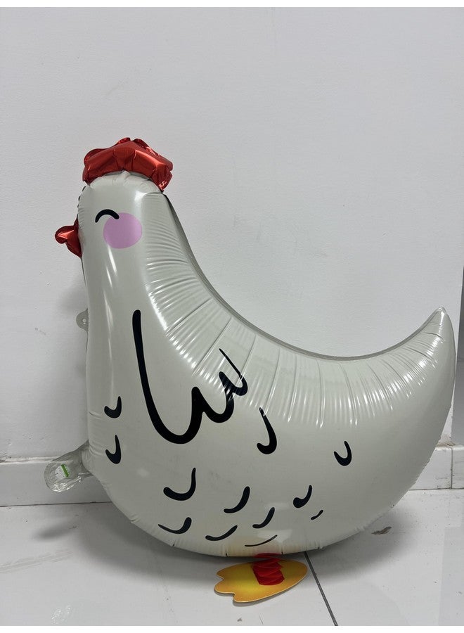 CYMYLAR 8pcs walking chicken animal balloons,white and black chicken walking balloons animals birthday party decorations supplies  - Image 5