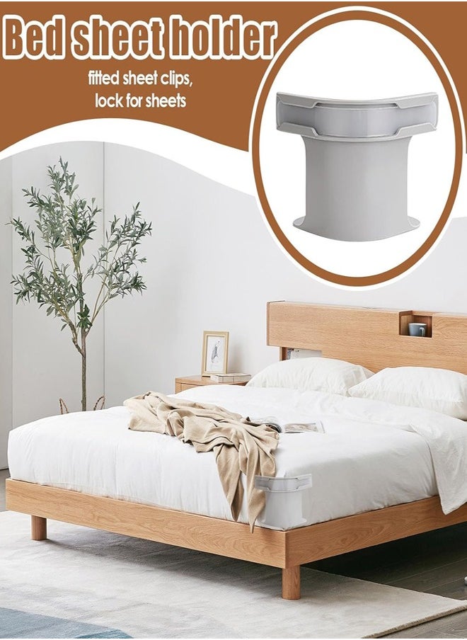 4-Pack Anti-Slip Bed Sheet Holder Clips with Locking Straps – Secure Fit for Mattress Corners, No More Slipping Sheets