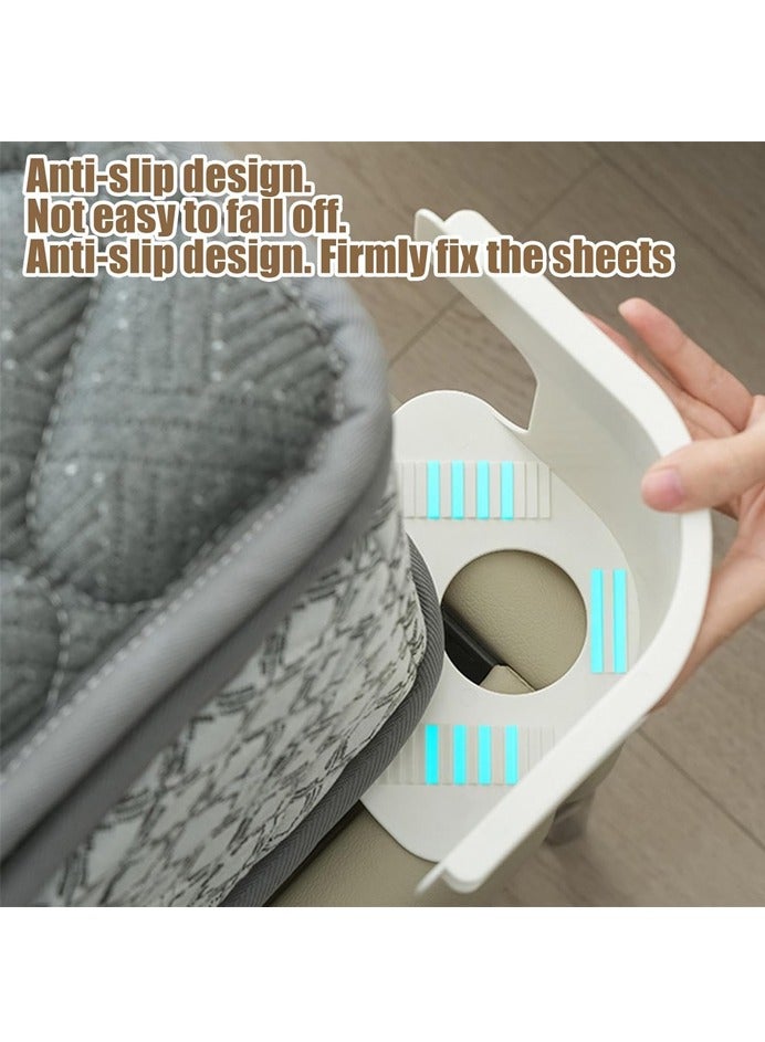 Rocket Flyer 4-Pack Anti-Slip Bed Sheet Holder Clips with Locking Straps – Secure Fit for Mattress Corners, No More Slipping Sheets - Image 4