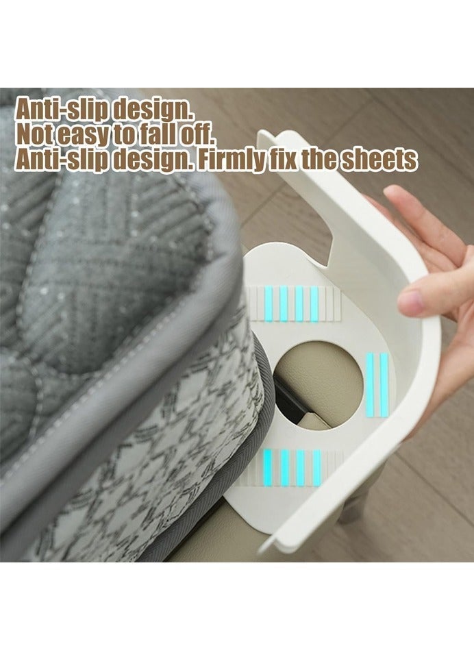 صاروخ فلاير 4 قطع مشبك أشرطة تثبيت ملاءة السرير المضاد للانزلاق – تثبيت مثالي لزوايا المرتبة، لا مزيد من حركة الملاءات - Image 5
