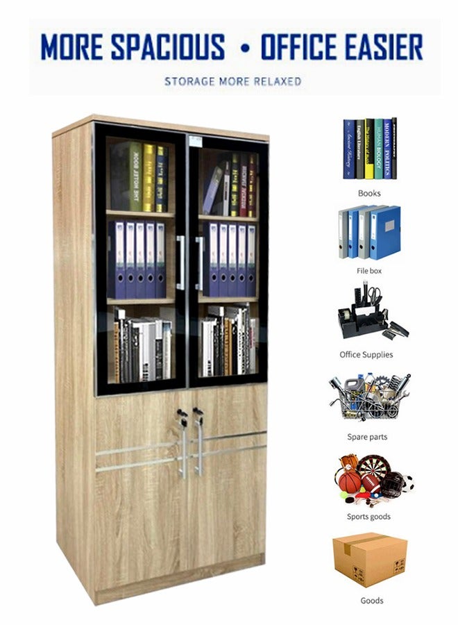 Generic Filing Cabinet With Glass Door 80*40*200 CM  - Image 3