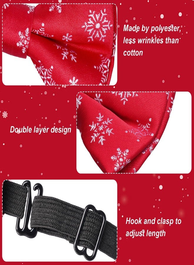 Bskifnn Kids Bow Tie Christmas Bow Tie Adjustable Neck Bowtie for Kids Wedding Party Christmas ﻿ (Red/Snowflake) - Image 3