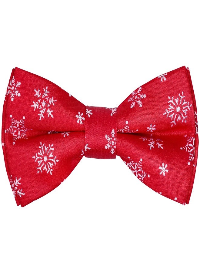 Bskifnn Kids Bow Tie Christmas Bow Tie Adjustable Neck Bowtie for Kids Wedding Party Christmas ﻿ (Red/Snowflake) - Image 1