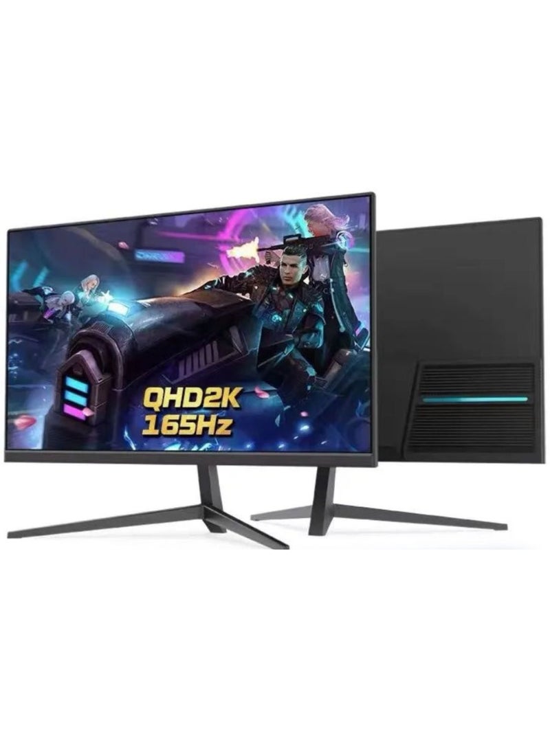 هاي لوك - شاشة ألعاب منحنية 27 بوصة، شاشة كمبيوتر QHD 2560 x 1440 165 هرتز، شاشة عرض HDR عريضة 16:9، FreeSync، استجابة 1 مللي ثانية، 2* HDMI ومنفذ DisplayPort، قابل للتعديل للإمالة - Image 1