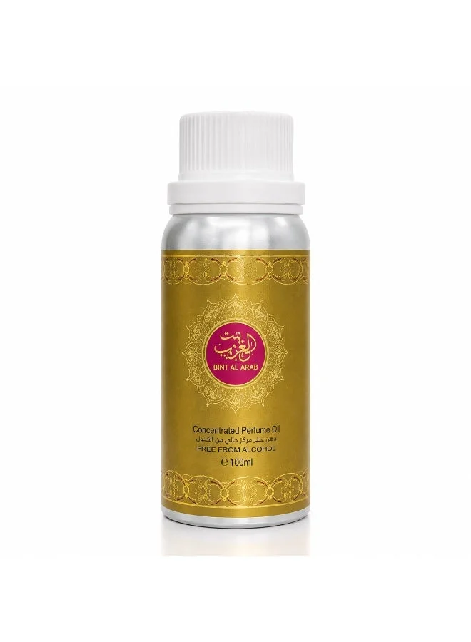 ARD PERFUMES Bint Al Arab 100ml Concentrated Perfume Oil by Ard Perfumes | Alcohol-Free Long Lasting Arabic Attar for Women | Fruity Floral Woody Fragrance | Made in UAE