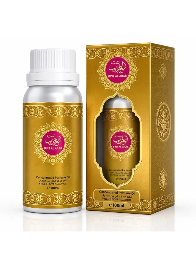 ARD PERFUMES Bint Al Arab 100ml Concentrated Perfume Oil by Ard Perfumes | Alcohol-Free Long Lasting Arabic Attar for Women | Fruity Floral Woody Fragrance | Made in UAE