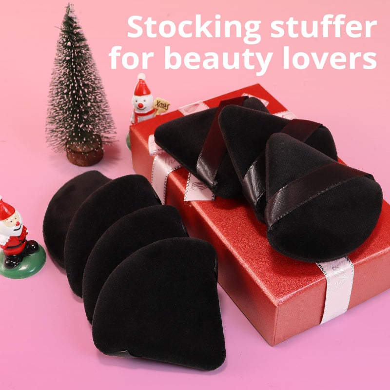 BEAKEY 12pcs Powder Puffs for Face Powder Triangle Powder Puff for Loose and Cosmetic Foundation, Makeup Puff for Contouring, Cloud Kiss Beauty Makeup Tools, Stocking Stuffers for Women - Image 2