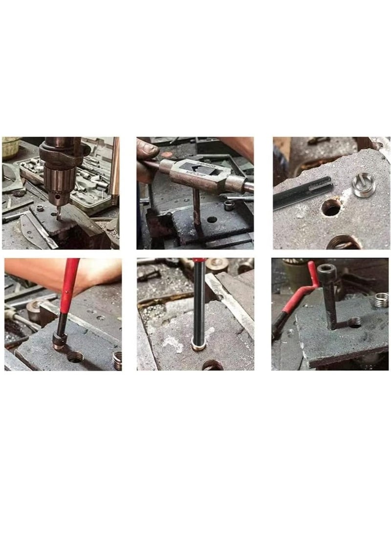 يا كومز 30 قطعة M6 × 1.0mm المسمار إدراج إصلاح كيت ، ياكوموز الفولاذ المقاوم للصدأ المسمار إصلاح كيت ملف حلزوني متوافق مع مجموعة أدوات يدوية لإصلاح السيارات  - Image 5