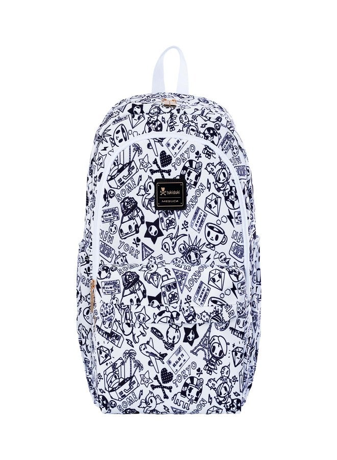 Tokidoki Backpack Cute Travel Laptop Backpack for Women Casual Bookbags Lightweight Canvas Backpack School Bag Daypack, Black & White, Medium - Image 1