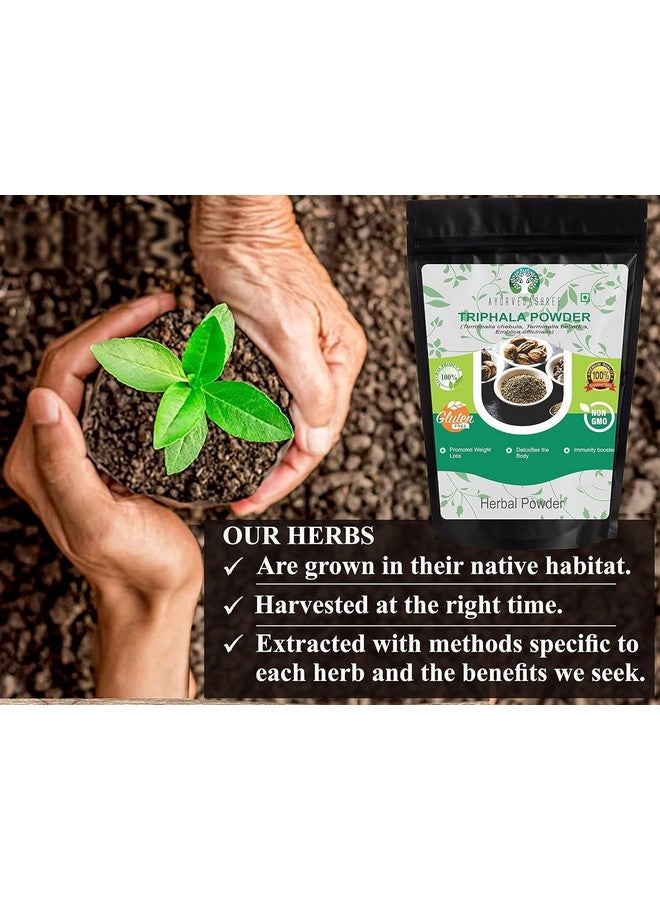 AYURVEDASHREE مسحوق تريهالا AYURVEDASHREE 100 جرام | تركيبة من الأملا، هاريتاكي وبيبهتاكي | يدعم عملية التخلص من السموم اليومية، التنظيف والتجديد | يدعم جهاز المناعة | غير معدّل وراثيًا | نباتي | معتمد من GMP - Image 4