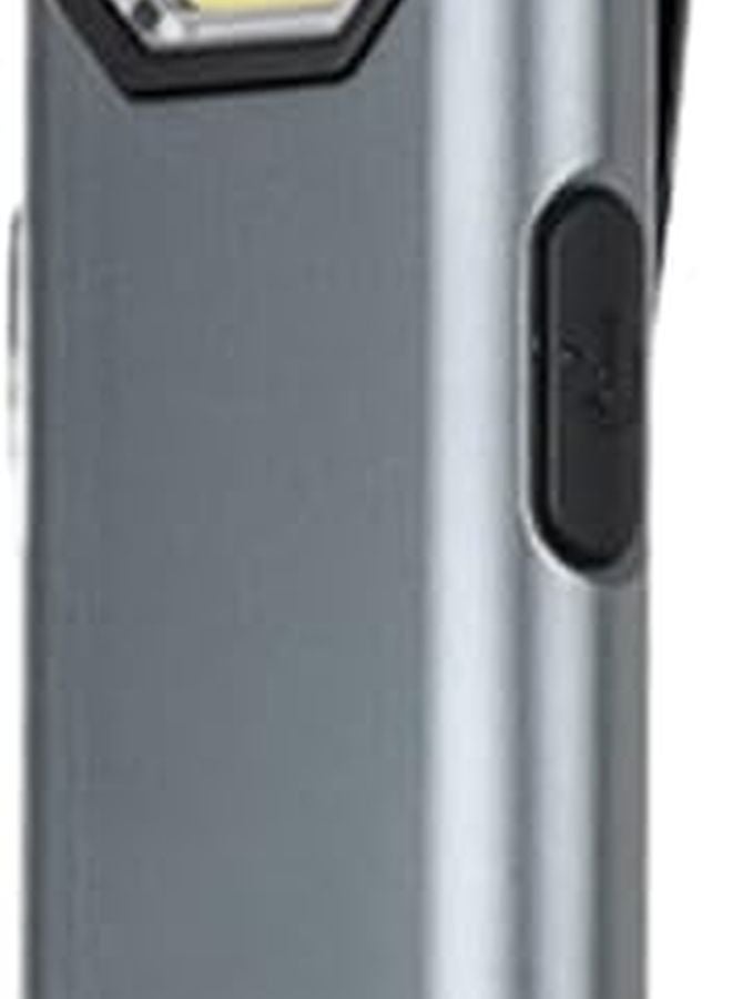 Gray Portable LED Flashlight USB Rechargeable Clip On Light for Hiking Camping Travel - Image 1