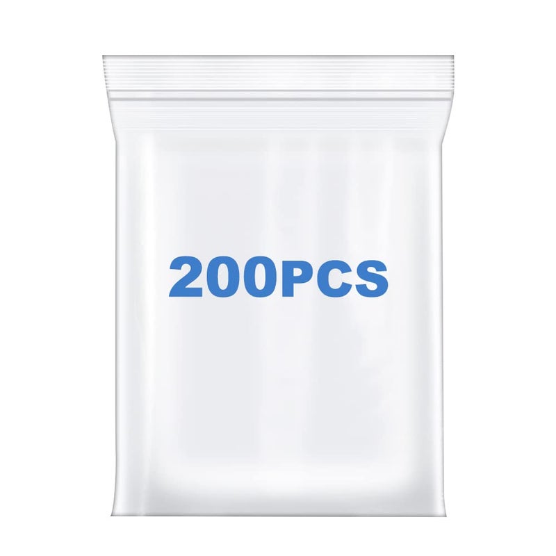 Somoga 200 PCS 1 x 1 Thick 4 Mil Small Clear Zip Poly Bags Plastic Reclosable Zip Seal Lock Bags HeavyDuty Necklace Ring Coin Beads Jewelry Pill Zipper Bag