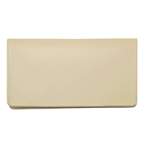 CAROUSELCHECKS Beige Vinyl Checkbook Cover, Top Tear Personal Vinyl Checkbook Cover - Image 1