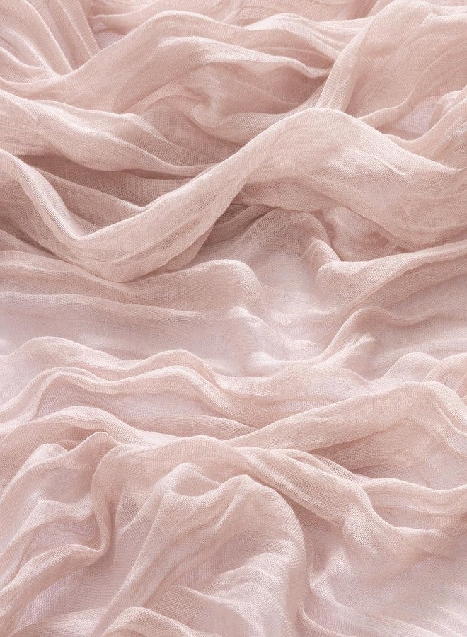 MLMW Dusty Pink Cheesecloth Table Runner Boho Gauze Rustic Cheese Cloth Spring Summer Table Runner 160 inch 13.3ft Long for Gender Reveal Wedding Party Baby Bridal Shower Birthday Home Decor - Image 3