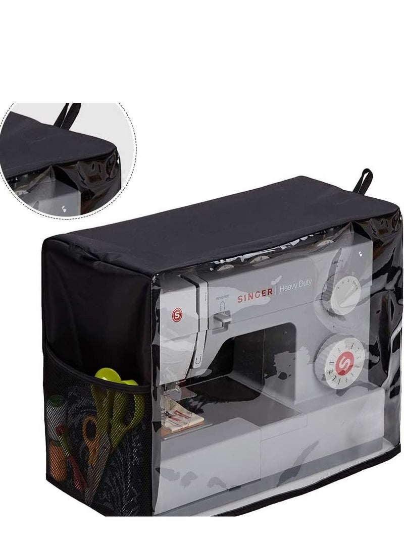 DUNISO Folding sewing machine with storage bag for dust protection, equipped with storage bag, universal sewing machine dust bag protective cover, suitable for most standard sewing machines, visible transparent window  - Image 1