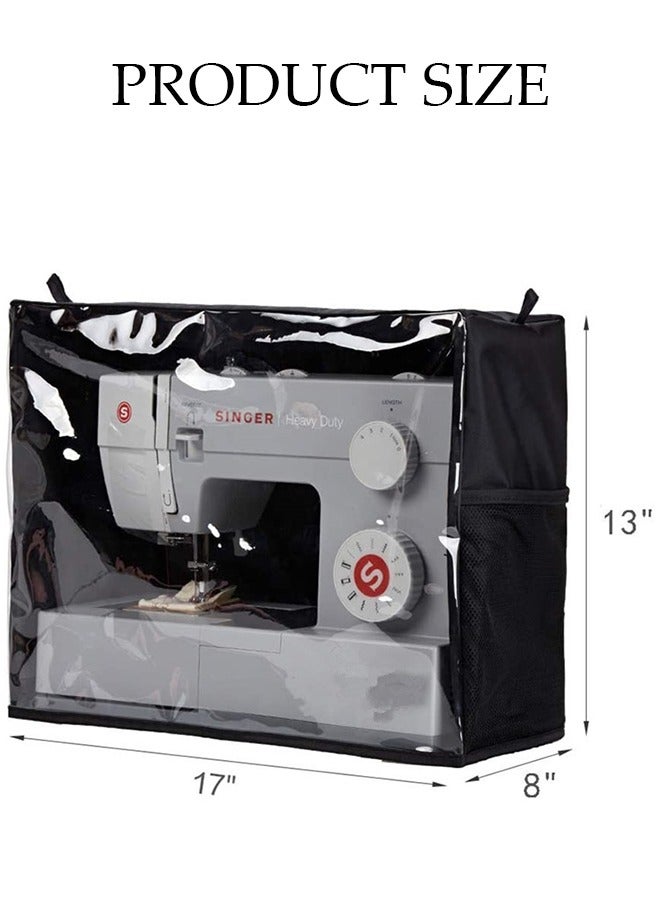 DUNISO Folding sewing machine with storage bag for dust protection, equipped with storage bag, universal sewing machine dust bag protective cover, suitable for most standard sewing machines, visible transparent window  - Image 4