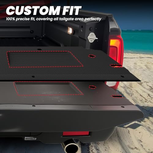 LASFIT Tailgate Mat for Honda Ridgeline 2017 2018 2019 Tailgate Liner, Custom Fit Anti-Scratch Anti-Slip Easy Installation TPE All Weather Tailgate Protector Cover, Black - Image 3