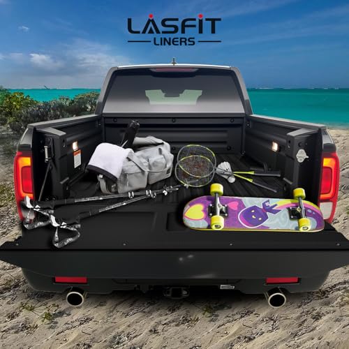LASFIT Tailgate Mat for Honda Ridgeline 2017 2018 2019 Tailgate Liner, Custom Fit Anti-Scratch Anti-Slip Easy Installation TPE All Weather Tailgate Protector Cover, Black - Image 2