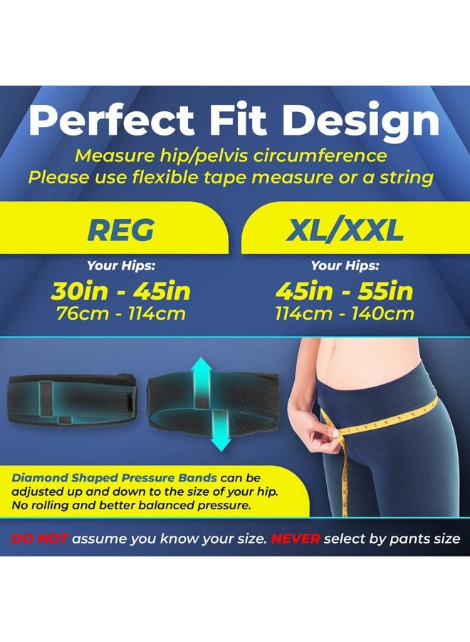 Sparthos Sacroiliac Si Hip Belt Relief from Si Joint, Sciatica, Pelvis, Lower Back Pain - Support Brace for Women and Men - for Sacral Nerve, Hip Loc Tilt Up Belts Braces (Black-REG) - Image 5