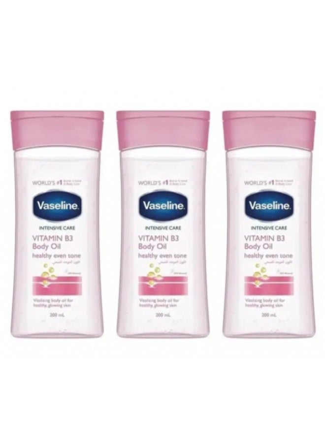 فازلين زيت فازلين للعناية المركزة للجسم بفيتامين ب3، 200 مل - 3 قطع