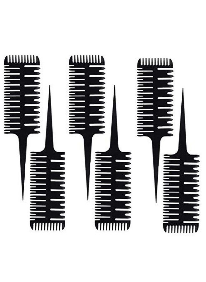 DKAF - Kaf 6 Pcs 3Way Weaving & Sectioning Foiling Comb Professional 3Sided Highlighting Sectioning Comb For Hair Coloring Highlighting Balayage Microbraiding - Image 1