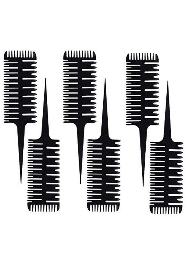 DKAF - Kaf 6 Pcs 3Way Weaving & Sectioning Foiling Comb Professional 3Sided Highlighting Sectioning Comb For Hair Coloring Highlighting Balayage Microbraiding - Image 1