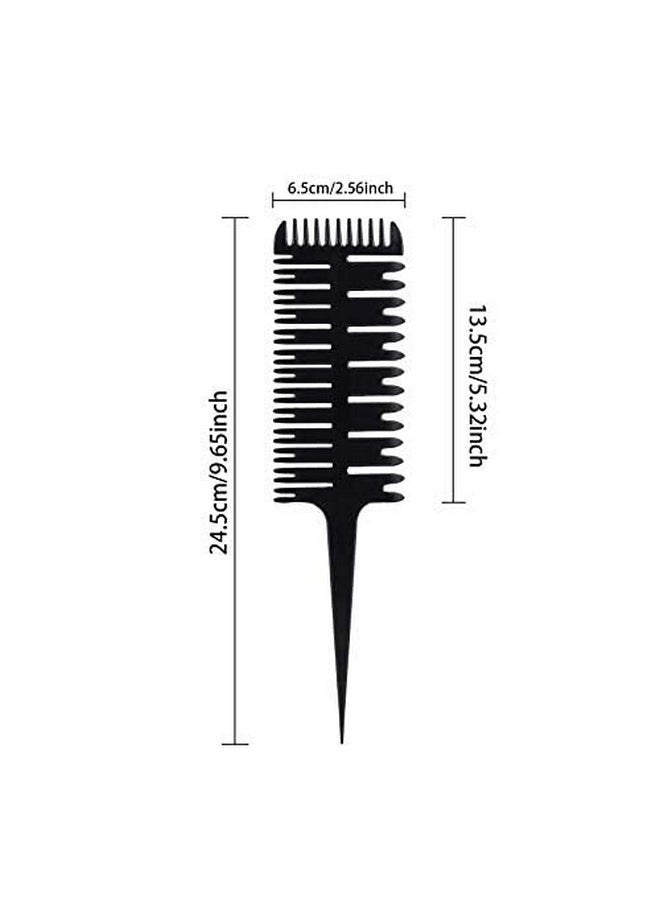 DKAF - Kaf 6 Pcs 3Way Weaving & Sectioning Foiling Comb Professional 3Sided Highlighting Sectioning Comb For Hair Coloring Highlighting Balayage Microbraiding - Image 1