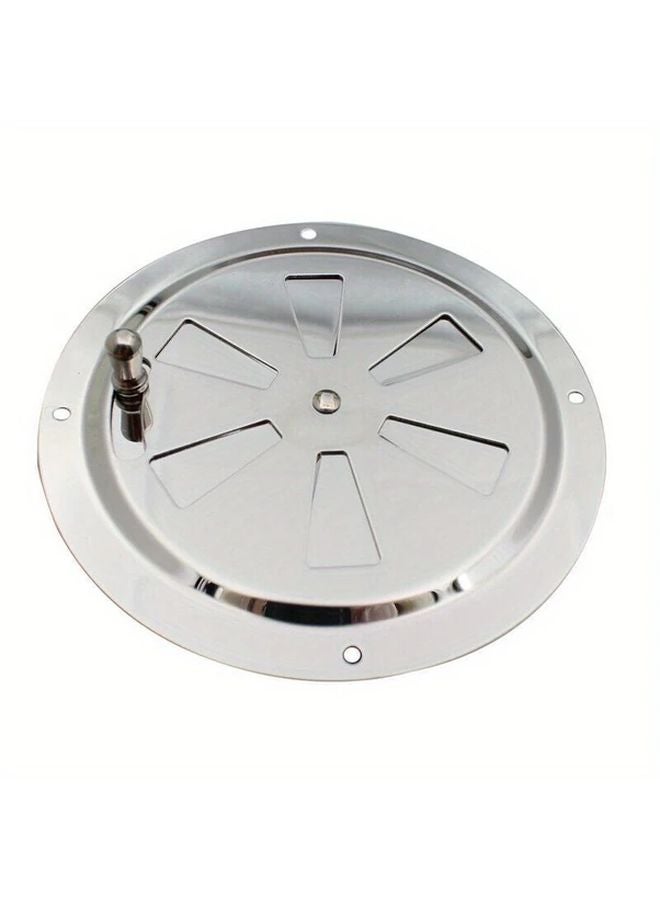 5 Inch Stainless Steel Round Air Vent Louver With Knob Mirror Finish - Image 2