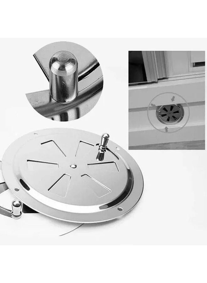 5 Inch Stainless Steel Round Air Vent Louver With Knob Mirror Finish - Image 4