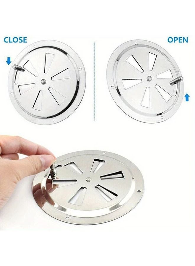 5 Inch Stainless Steel Round Air Vent Louver With Knob Mirror Finish - Image 3