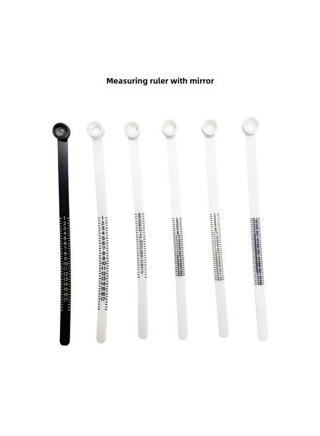 Ring Measuring Strip With Magnifying Glass Finger Size Measuring Soft Ruler Belt Measuring Ring Beauty-Model:English Black Belt Mirror Ring Measuring Ruler  - Image 1