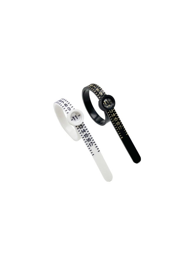 Ring Measuring Strip With Magnifying Glass Finger Size Measuring Soft Ruler Belt Measuring Ring Beauty-Model:English Black Belt Mirror Ring Measuring Ruler  - Image 5