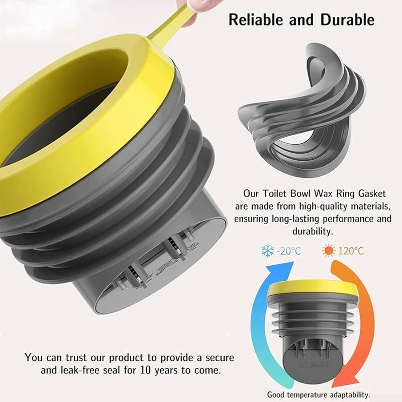 Grey Thick Anti Backflow Wax Toilet Flange with Leak Proof Rubber Seal Ring - Image 3