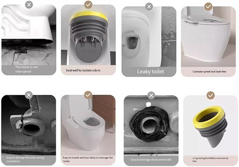 Grey Thick Anti Backflow Wax Toilet Flange with Leak Proof Rubber Seal Ring - Image 5