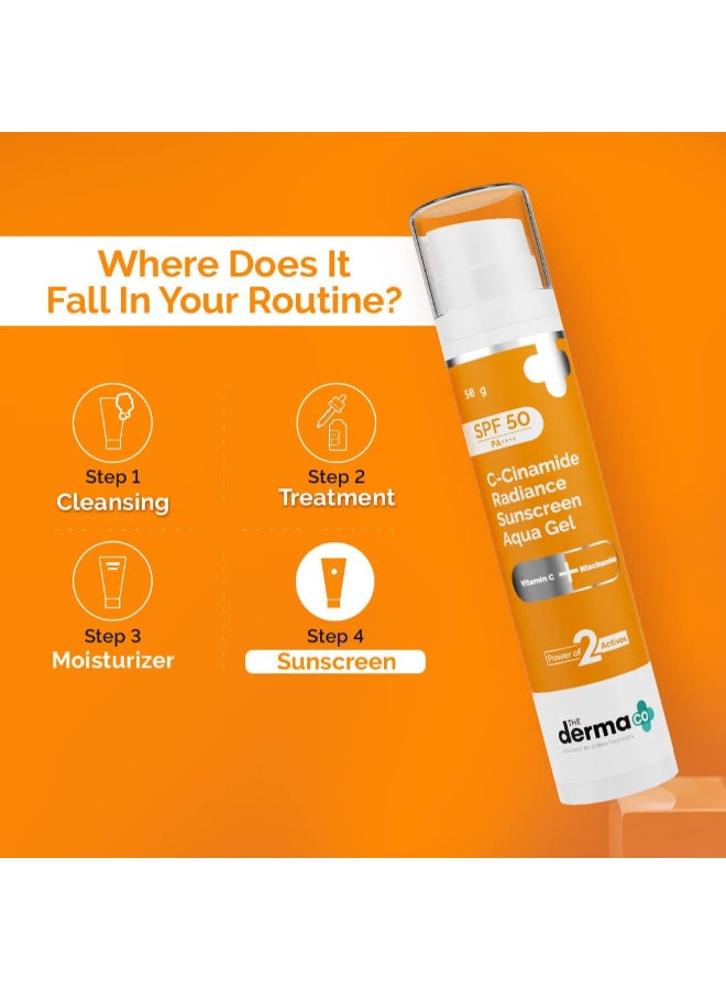 ذا ديرما كو جل أكوا سي سيناميد الواقي من الشمس لجميع أنواع البشرة بمعامل حماية 50 من ديرما كو، مع فيتامين C والنياسيناميد، Pa++++، خفيف الوزن، لا يحتوي على قالب أبيض للحماية من الشمس وبشرة متوهجة - 50 جم - Image 5