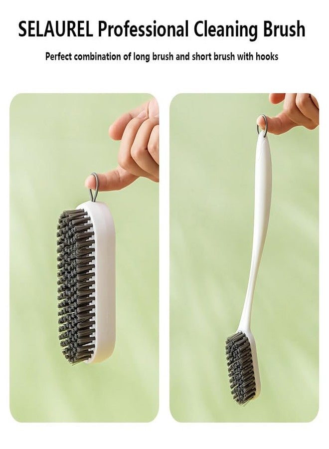 Selaurel Laundry Scrub Brush Cleaning Brush 2 Pack Soft Bristle Brush Clothes Underwear Scrubbing Brush Long Handle Household Cleaning Brushes for Bathtubs Countertops (Blue) - Image 5