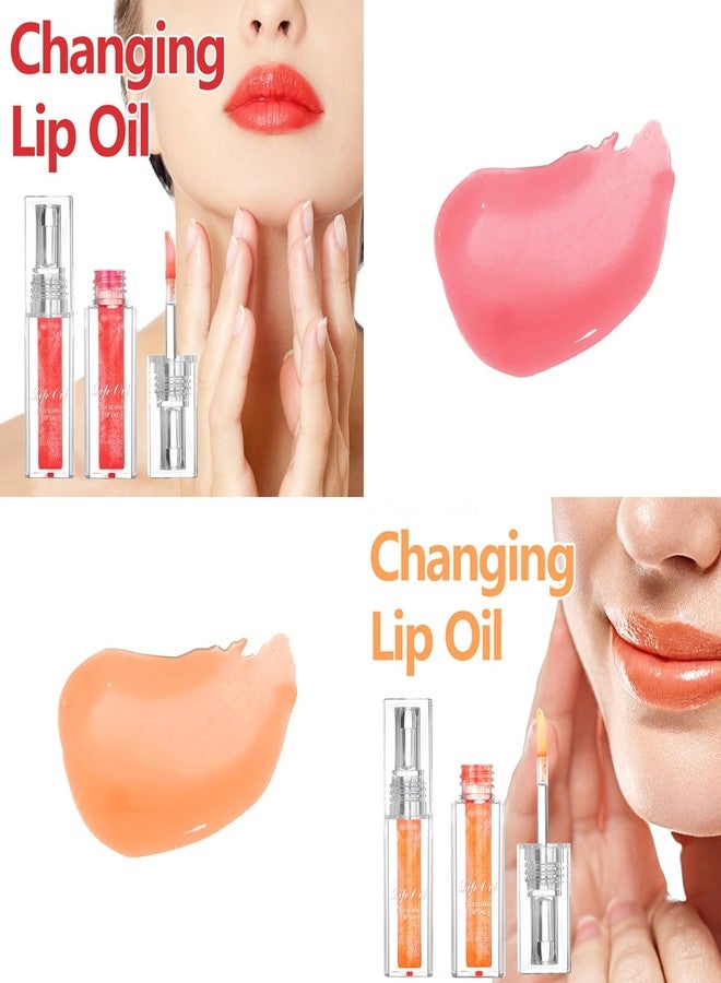 Aaiffey 2Pcs Magic Color Changing Lip Oil Boss Up Lip Gloss Color Changing Lip Glow Oil Moisturizing Transparent Plumping Lip Tinted Oil for Lip Care - Image 2