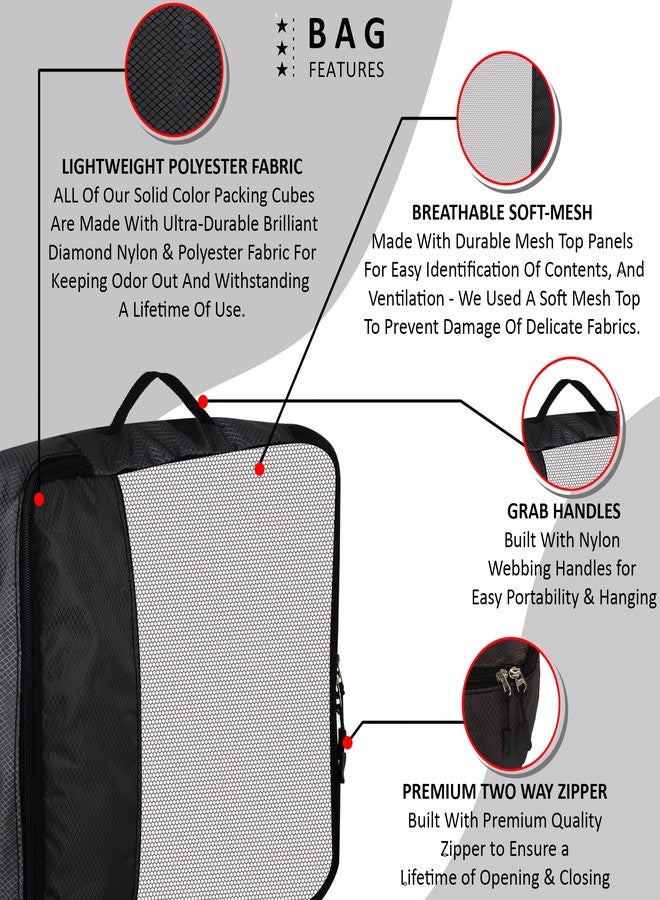 OxbOw Travel Organizer Pouch, Packing Cubes For Travel, Cloth Organizer For Travel, Suitcase Organizer For Travelling, Packing Bags For Travelling (Black, SET OF 6(1L+2M+2S+1SLIM)) - Image 3