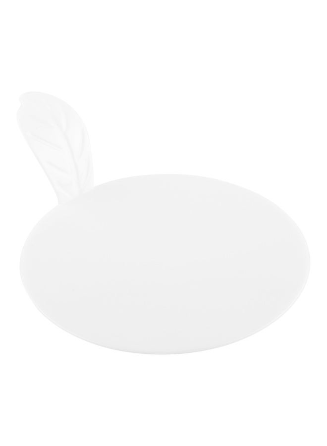 Restaurantware 3 x 3 x 1 Inch Round Appetizer Plates, 100 Disposable Pastry Plates - Built-In Handle, Premium, White Plastic Dessert Plates with Handle, Durable, Serve Appetizers Or Desserts - Image 1