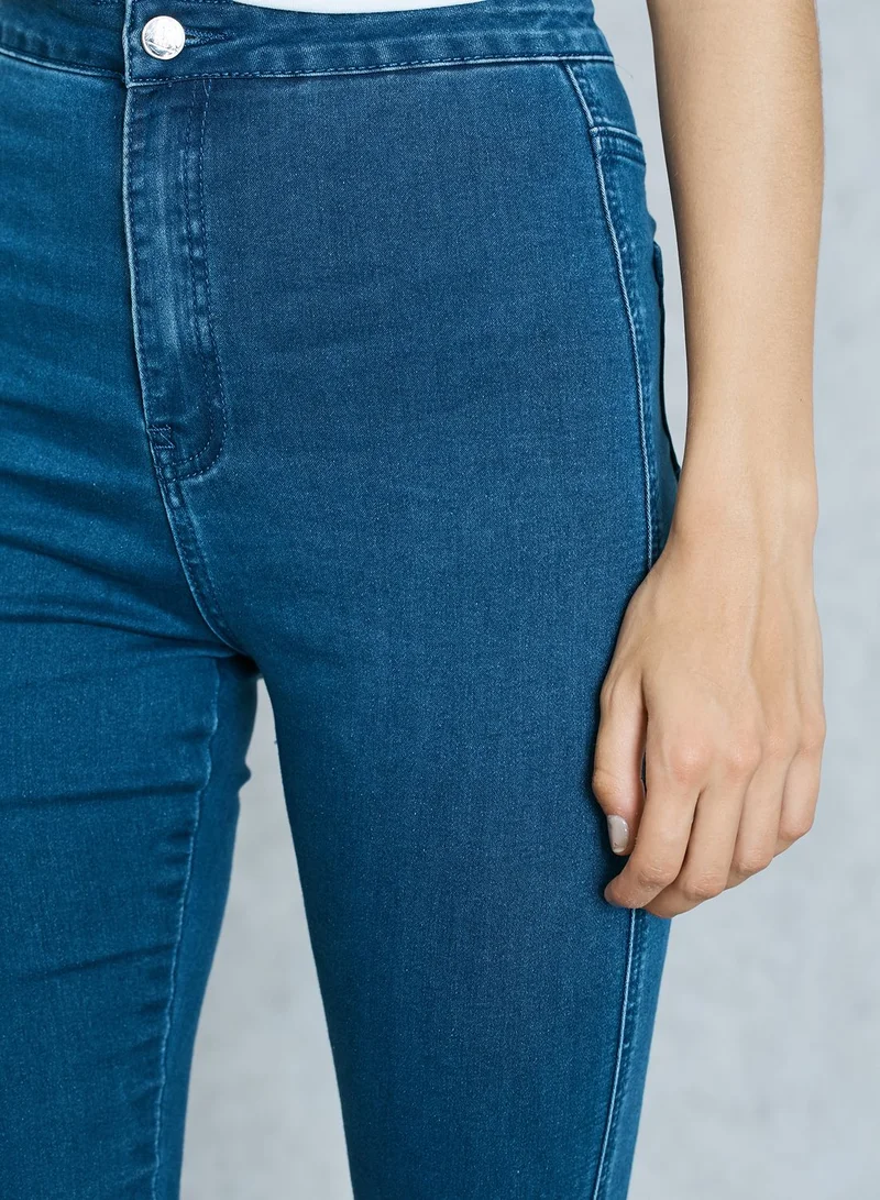 Missguided Vice Cropped Skinny Jeans Mid