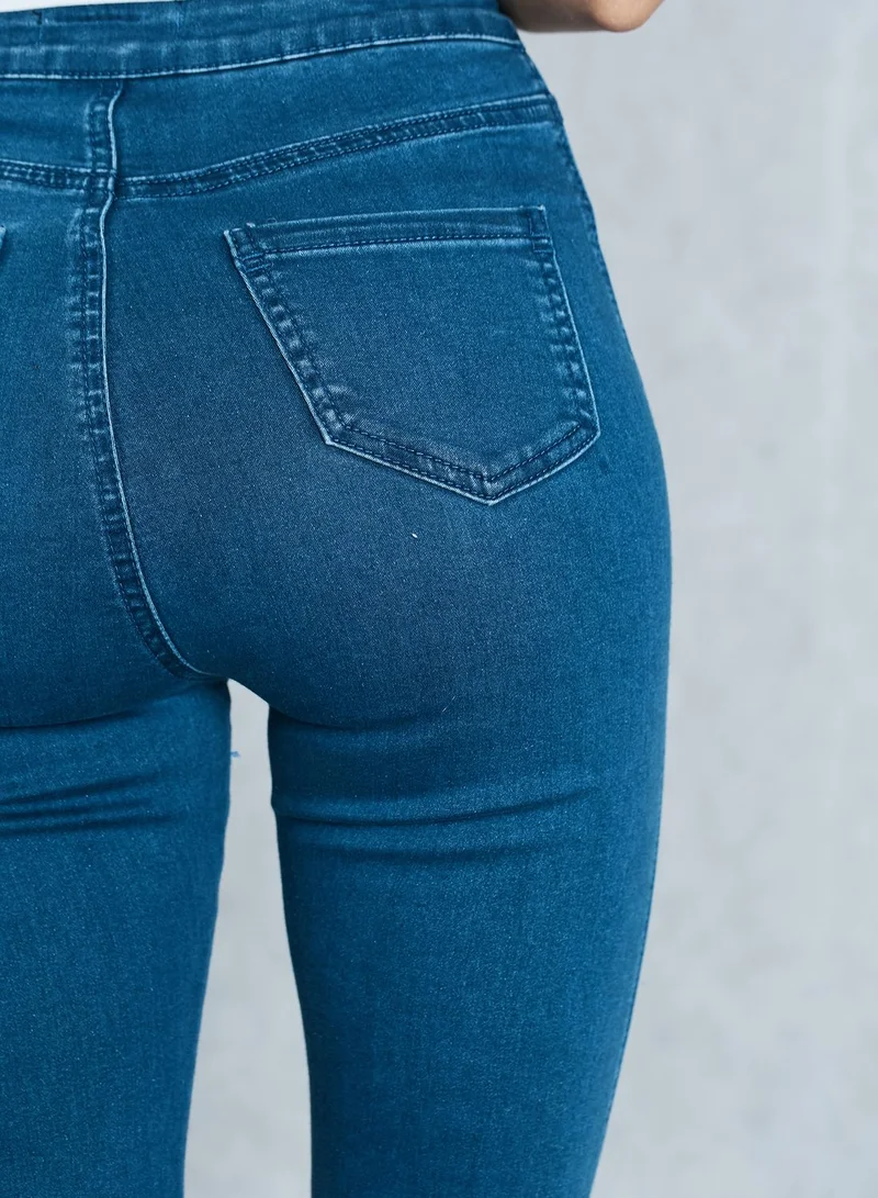 Missguided Vice Cropped Skinny Jeans Mid