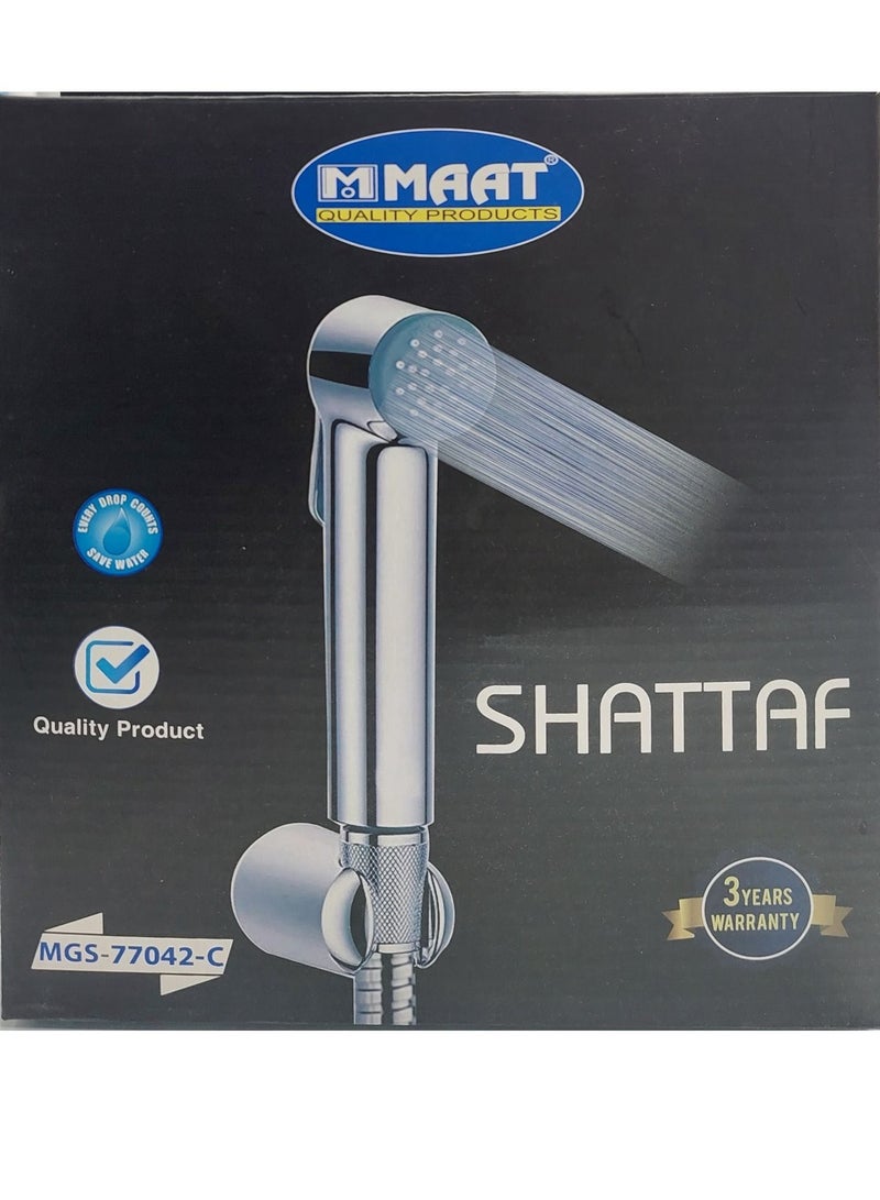 MAAT Shattaf Set with Wall Bracket and Flexible Hose - Chrome - Image 2