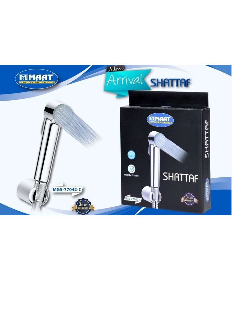 MAAT Shattaf Set with Wall Bracket and Flexible Hose - Chrome - Image 1