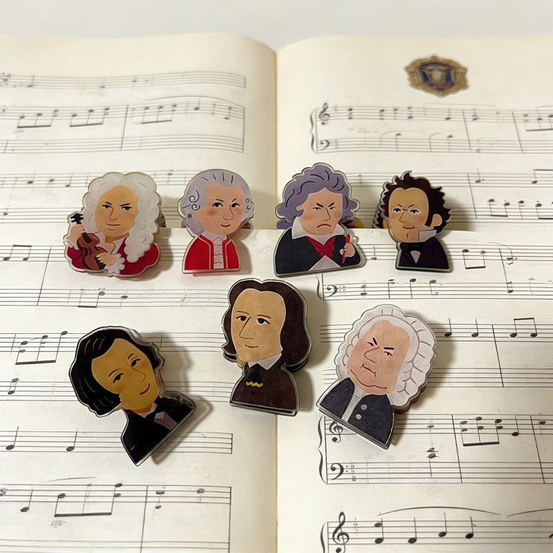 ofeankri 7pcs Musician Sheet Music Clips, Acrylic Mini Clips for Music Lovers - Image 1