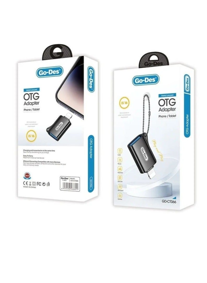 جو-ديز محول OTG بحبل معدني للهاتف والكمبيوتر اللوحي من USB إلى iPhone - Image 3