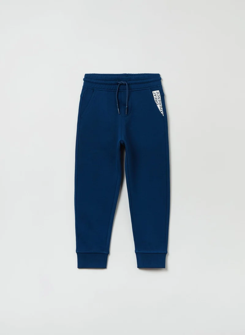 Ovs Ovs Boys Fleece Joggers With Drawstring And Print