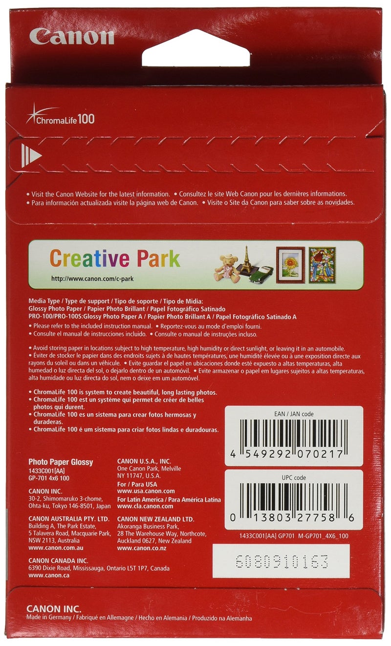 Canonink Glossy Photo Paper 4""X 6"" 100 Sheets (1433C001) - Image 2