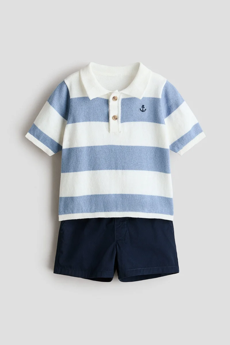 H&M 2-piece polo shirt and shorts set