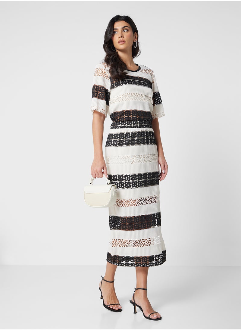 VERO MODA High Waist Crochet Skirt  - Image 1