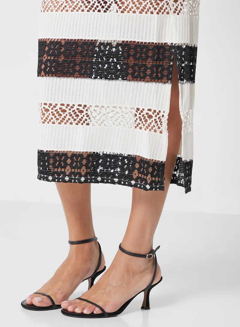 VERO MODA High Waist Crochet Skirt